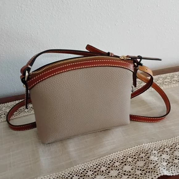 Dooney & Bourke Tan and Brown Crossbody Bag